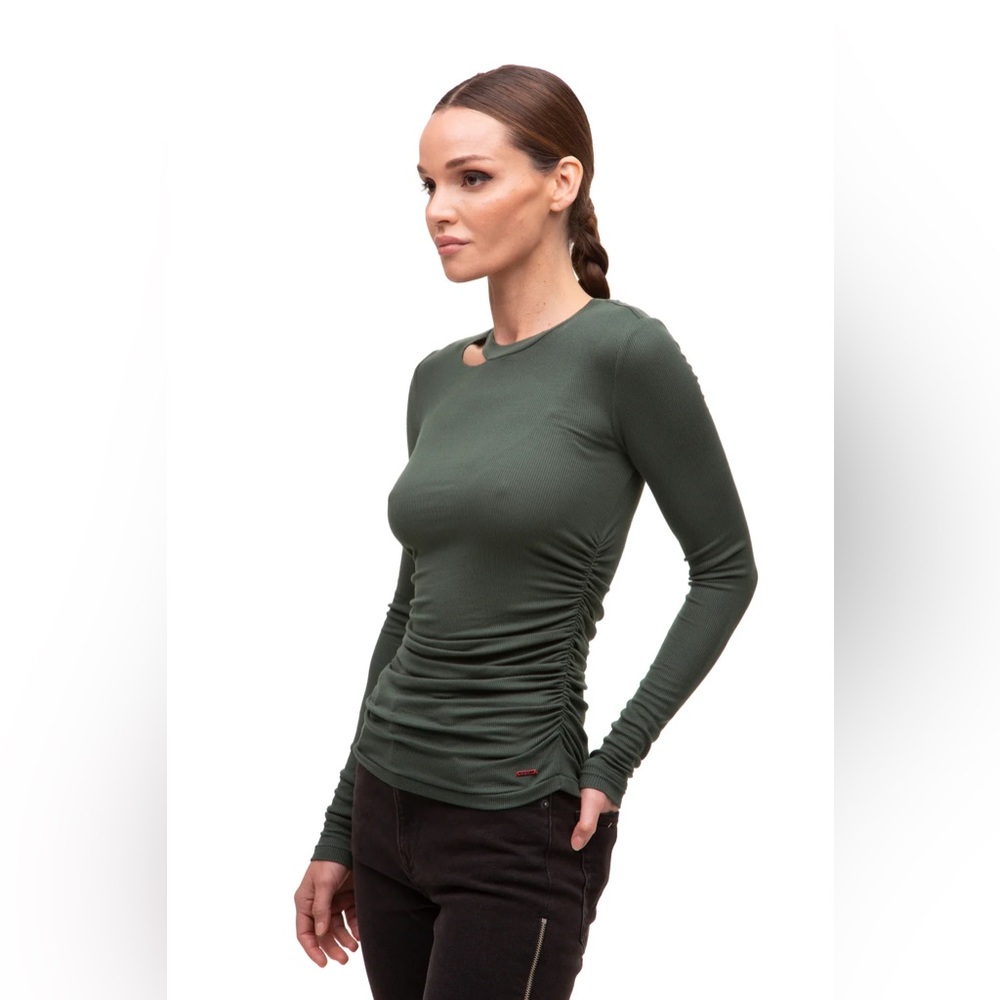 n:PHILANTHROPY Moss Green GAVIN LONG SLEEVE TEE Size Medium